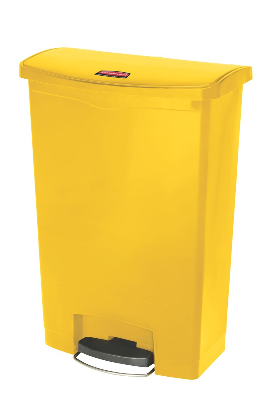 Емкость для сбора бытовых отходов. Контейнер Rubbermaid Slim Jim 1971259 60 л. Контейнер 30 л жёлтый с педалью.