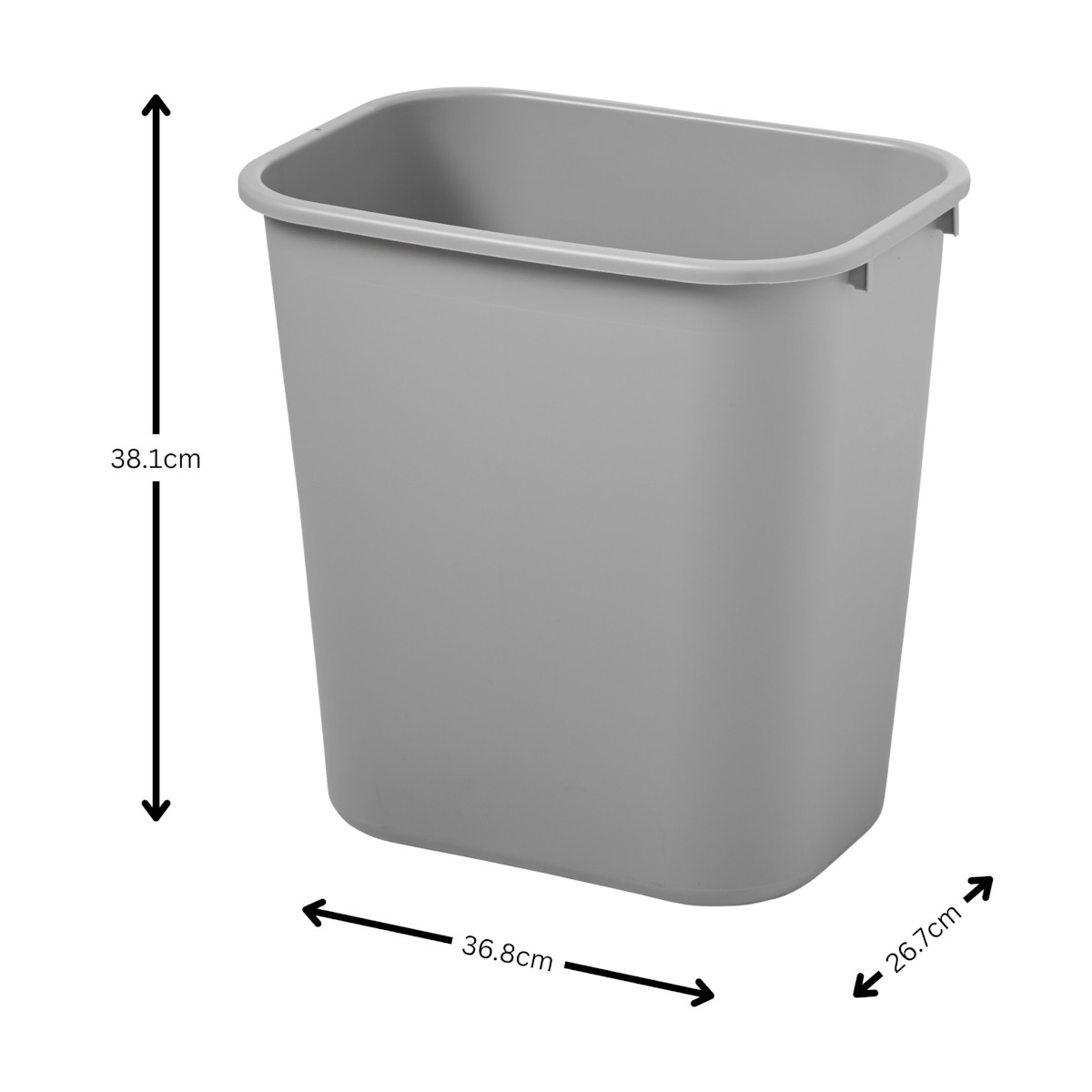 Rubbermaid Rectangular Wastebasket Ltr Grey Rubbermaid