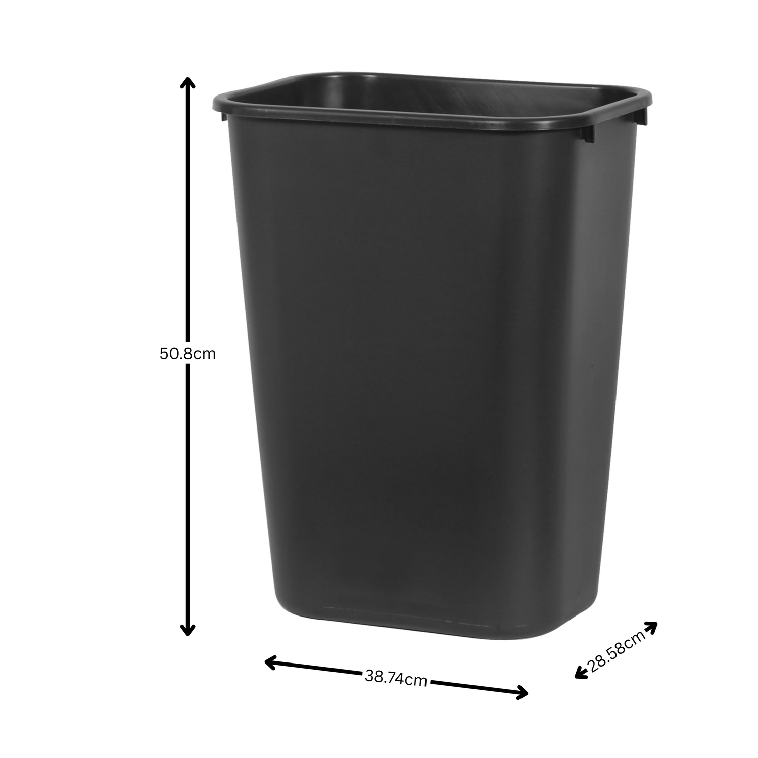 Rubbermaid Rectangular Wastebasket - 39 Ltr - Black - Rubbermaid
