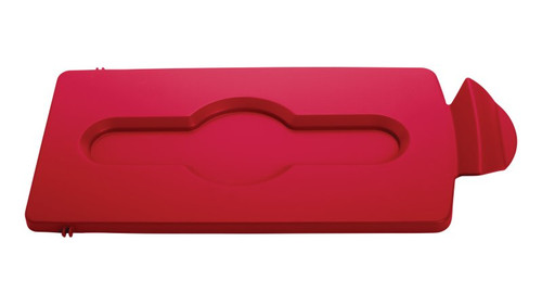 Rubbermaid Slim Jim Recycling Station Stream Topper - Red Closed Lid Insert