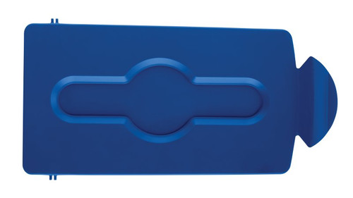 Rubbermaid Slim Jim Recycling Station Stream Topper - Blue Closed Lid