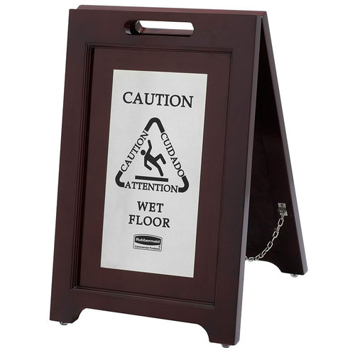 Rubbermaid Wood Safety Sign Brass Plate - Silver