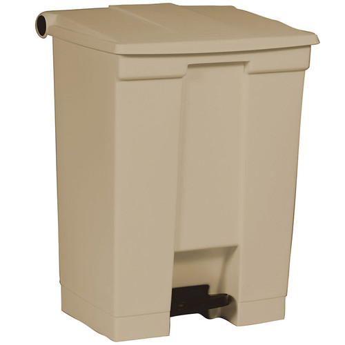 Renewed 17-Gallon Capacity Black Safco Products Plastic Step-On Trash Can 9922BL Hands-free Disposal 