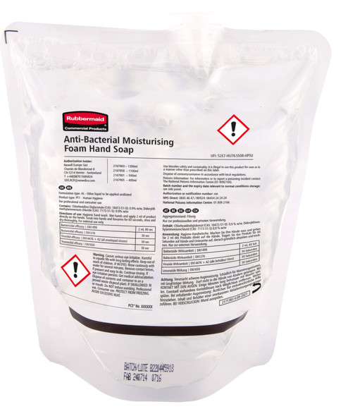 2167905 - Rubbermaid Antibacterial Spray Soap Refill - 400ml - Fact-acting, effective antibacterial spray soap that is capable of killing 99.99% of common germs 2167905 - Rubbermaid Antibacterial Spray Soap Refill - 400ml - Fact-acting, effective antibacterial spray soap that is capable of killing 99.99% of common germs