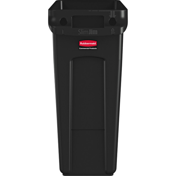 Rubbermaid Slim Jim With Venting Channels 60L - Black Rubbermaid Slim Jim With Venting Channels 60L - Black