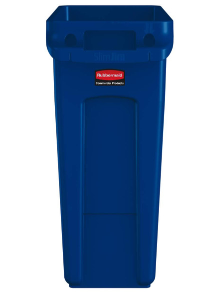 Rubbermaid Slim Jim with Venting Channels - 60 Ltr - Blue Rubbermaid Slim Jim with Venting Channels - 60 Ltr - Blue