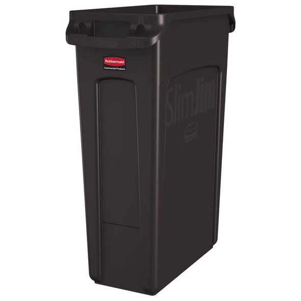 Rubbermaid Slim Jim With Venting Channels 87L - Brown Rubbermaid Slim Jim With Venting Channels 87L - Brown