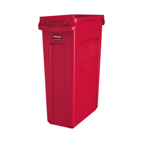 Rubbermaid Slim Jim with Venting Channels - 87 Ltr - Red - 1956189