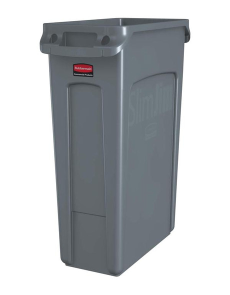 Rubbermaid Slim Jim With Venting Channels 87 L - Grey Rubbermaid Slim Jim With Venting Channels 87 L - Grey