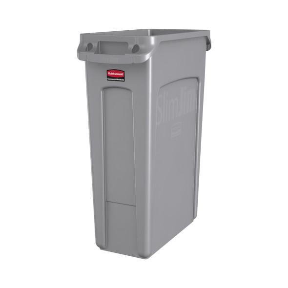 Rubbermaid Slim Jim with Venting Channels - 87 Ltr - Grey - FG354060GRAY Rubbermaid Slim Jim with Venting Channels - 87 Ltr - Grey - FG354060GRAY