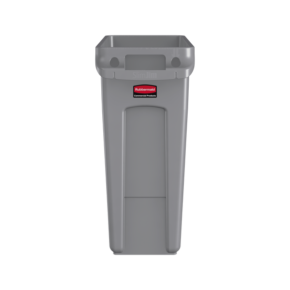 1971258 - Rubbermaid Slim Jim with Venting Channels - 60 Ltr - Grey 1971258 - Rubbermaid Slim Jim with Venting Channels - 60 Ltr - Grey