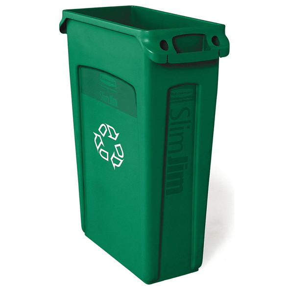 Rubbermaid Slim Jim With Venting Channels 87 L - Green Rubbermaid Slim Jim With Venting Channels 87 L - Green
