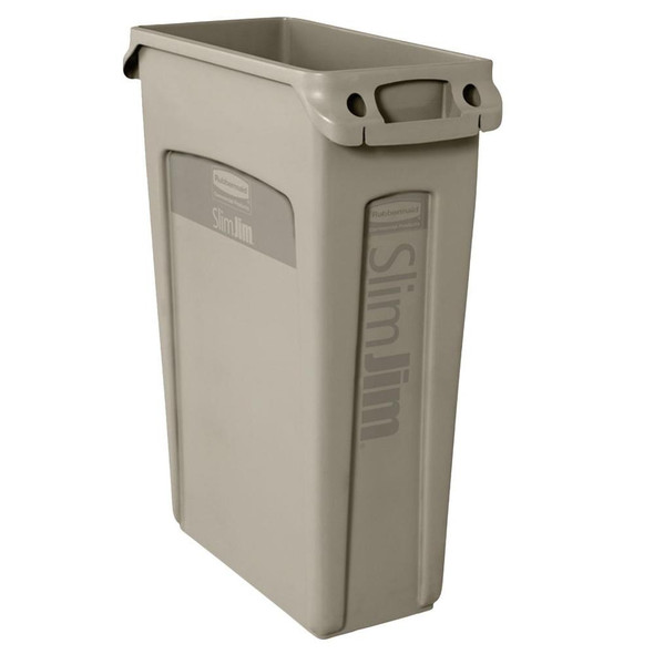 Rubbermaid Slim Jim With Venting Channels 87 L - Beige Rubbermaid Slim Jim With Venting Channels 87 L - Beige