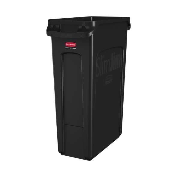 Rubbermaid Slim Jim with Venting Channels - 87 Ltr - Black - FG354060BLA Rubbermaid Slim Jim with Venting Channels - 87 Ltr - Black - FG354060BLA
