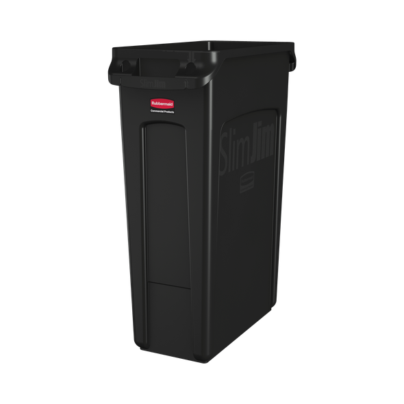 Rubbermaid Slim Jim with Venting Channels - 87 Ltr - Black - FG354060BLA