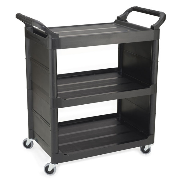 Rubbermaid Utility Cart Closed 2 Sides - Black Rubbermaid Utility Cart Closed 2 Sides - Black