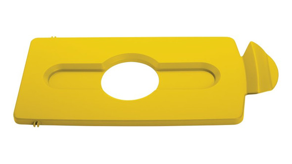 Rubbermaid Slim Jim Recycling Station Stream Topper - Yellow Bottles/Cans Lid
