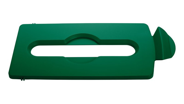 Rubbermaid Slim Jim Recycling Station Stream Topper - Green Paper Slot Lid Rubbermaid Slim Jim Recycling Station Stream Topper - Green Paper Slot Lid