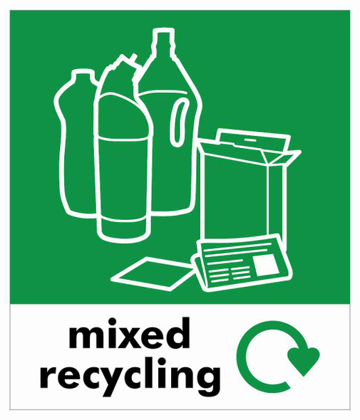 Small Waste Stream Sticker - Mixed Recycling Small Waste Stream Sticker - Mixed Recycling