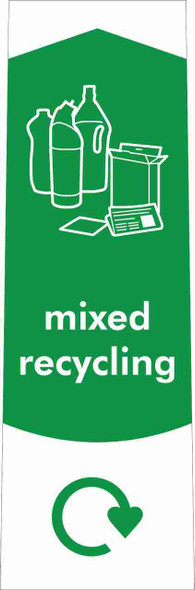 Slim Waste Stream Sticker - Mixed Recycling Slim Waste Stream Sticker - Mixed Recycling