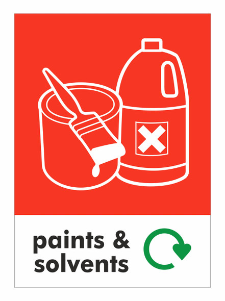 Large A4 Waste Stream Sticker - Paints & Solvents Large A4 Waste Stream Sticker - Paints & Solvents