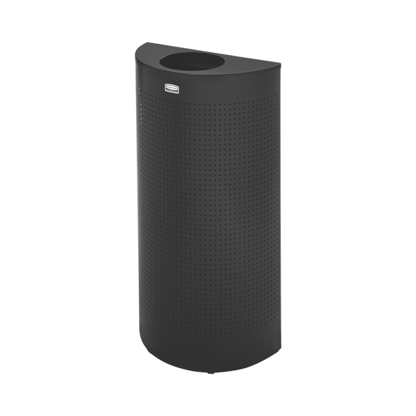 Rubbermaid Half-Round Open Top Bin - 45 Ltr - Perforated Black - FGSH12EPLTBK