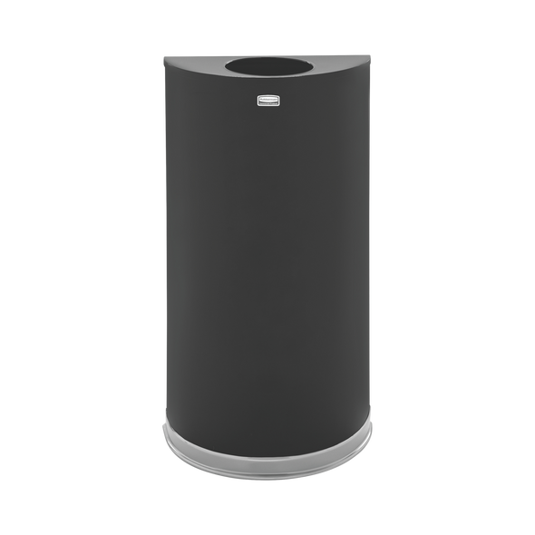FGSO1220PLBK - Rubbermaid Half-Round Open Top Bin - 45 Ltr - Black/Chrome