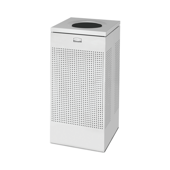 Rubbermaid Silhouettes Square Open Top Bin - 60 Ltr - Stainless Steel - FGSC14SSPL