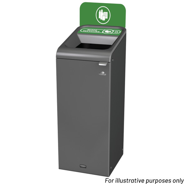 2154751 - Rubbermaid Configure Container with Mixed Recycling Label - 57 Ltr - Green - Fitted with Optional Billboard 2154751 - Rubbermaid Configure Container with Mixed Recycling Label - 57 Ltr - Green - Fitted with Optional Billboard