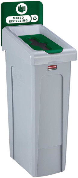 2185055 - Rubbermaid Slim Jim Recycling Station - 87 Ltr - Mixed Recycling (Green) 2185055 - Rubbermaid Slim Jim Recycling Station - 87 Ltr - Mixed Recycling (Green)