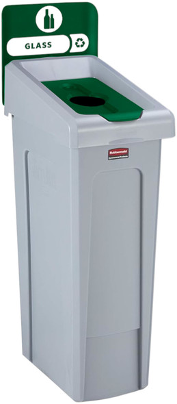2185057 - Rubbermaid Slim Jim Recycling Station - 87 Ltr - Glass Recycling (Green) 2185057 - Rubbermaid Slim Jim Recycling Station - 87 Ltr - Glass Recycling (Green)