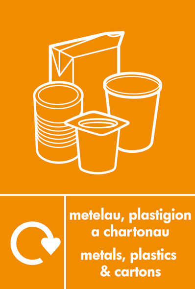 Recycling Bin Sticker - A4 Metals, Plastics & Cartons Recycling Bin Sticker - A4 Metals, Plastics & Cartons