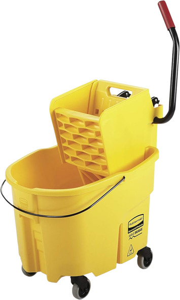 Rubbermaid WaveBrake Mop Bucket & Wringer - 33 Ltr - Yellow - FG758021 Rubbermaid WaveBrake Mop Bucket & Wringer - 33 Ltr - Yellow - FG758021