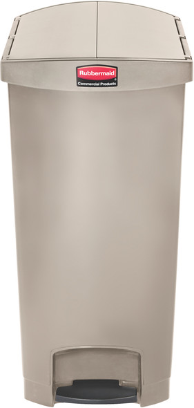 Rubbermaid Slim Jim End Step Pedal Bin - 90 Ltr - Beige - 1883553 Rubbermaid Slim Jim End Step Pedal Bin - 90 Ltr - Beige - 1883553