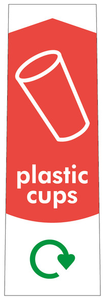 Slim Recycling Bin Sticker - Plastic Cups - PC115CU Slim Recycling Bin Sticker - Plastic Cups - PC115CU