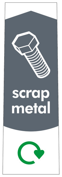 Slim Recycling Bin Sticker - Scrap Metal - PC115SM Slim Recycling Bin Sticker - Scrap Metal - PC115SM