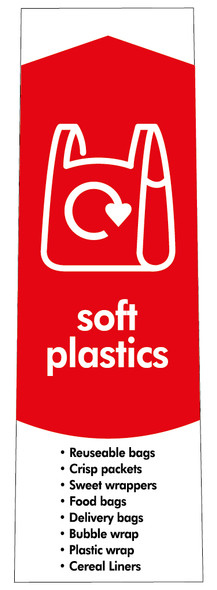 Slim Recycling Bin Sticker - Soft Plastics - PC115SP Slim Recycling Bin Sticker - Soft Plastics - PC115SP