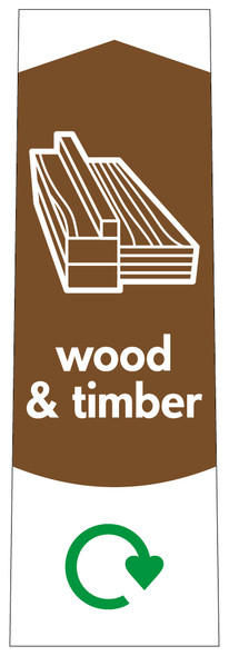 Slim Recycling Bin Sticker - Wood & Timber - PC115WT Slim Recycling Bin Sticker - Wood & Timber - PC115WT