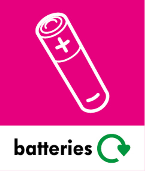 Small Recycling Bin Sticker - Batteries - PC85B Small Recycling Bin Sticker - Batteries - PC85B