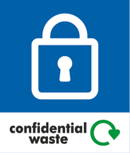 Small Waste Bin Sticker - Confidential Waste - PC85CW Small Waste Bin Sticker - Confidential Waste - PC85CW