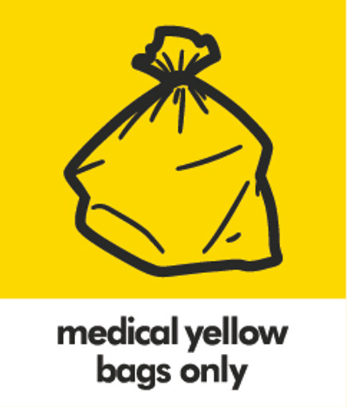 Small Waste Bin Sticker - Medical Yellow Bags Only - PC85MYB Small Waste Bin Sticker - Medical Yellow Bags Only - PC85MYB