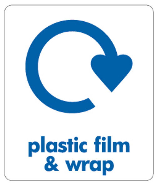 Small Recycling Bin Sticker - Plastic & Film Wrap - PC85PF Small Recycling Bin Sticker - Plastic & Film Wrap - PC85PF