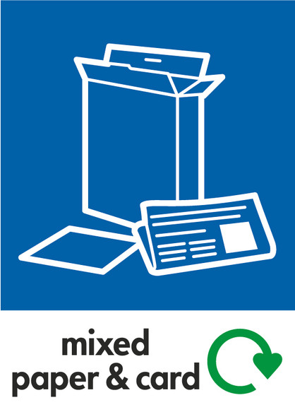 A4 Recycling Bin Sticker - Paper & Card - PCA4PC A4 Recycling Bin Sticker - Paper & Card - PCA4PC