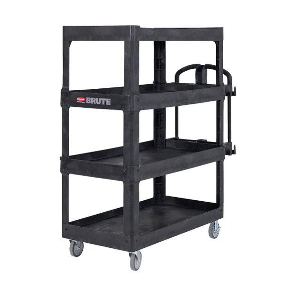 2128657 - Rubbermaid BRUTE Heavy-Duty Ergo Utility Cart - 4-Shelf - Black 2128657 - Rubbermaid BRUTE Heavy-Duty Ergo Utility Cart - 4-Shelf - Black