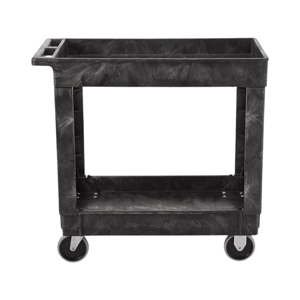 Rubbermaid FG452089BLA - Heavy-Duty Utility Cart with Lipped Shelf - Medium