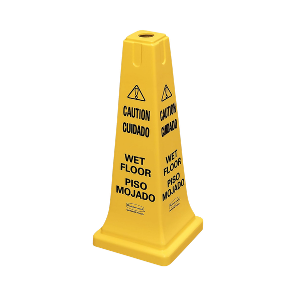 Rubbermaid "Caution Wet Floor" Safety Cone - 65.4cm - Yellow - FG627777YEL