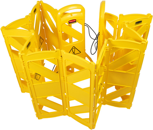 Rubbermaid FG9S1100YEL - Mobile Safety Barrier - Unfolded Rubbermaid FG9S1100YEL - Mobile Safety Barrier - Unfolded
