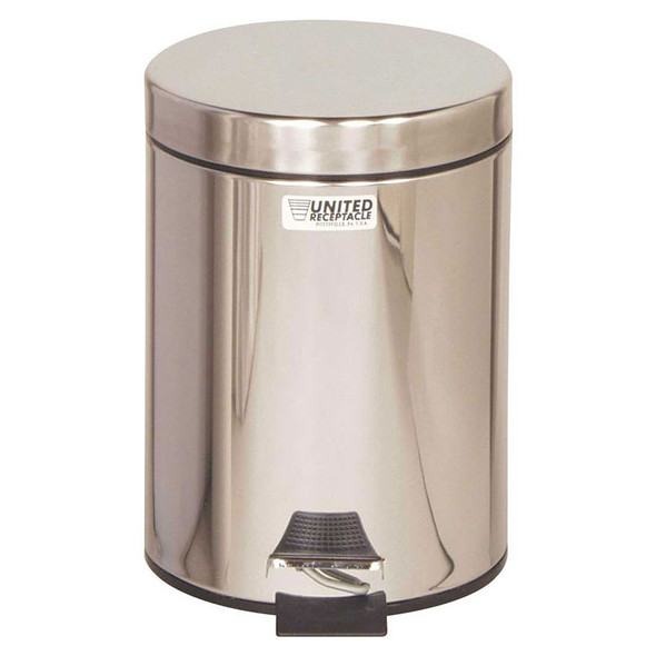 Rubbermaid Small Pedal Bin (With Plastic Liner) 5.6 L - Silver Rubbermaid Small Pedal Bin (With Plastic Liner) 5.6 L - Silver