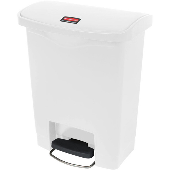 Rubbermaid Slim Jim 30L Resin Front Step Step-On White Rubbermaid Slim Jim 30L Resin Front Step Step-On White
