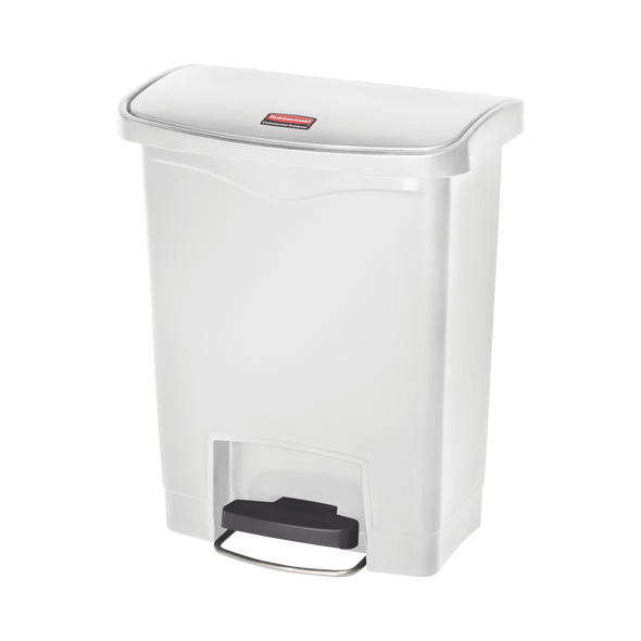 Rubbermaid Slim Jim Front Step Pedal Bin - 30 Ltr - White - 1883555 Rubbermaid Slim Jim Front Step Pedal Bin - 30 Ltr - White - 1883555